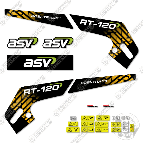 Fits ASV RT-120 Decal Kit Track Loader – Equipment Decals