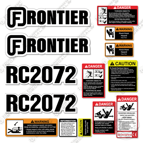 Fits Frontier RC2072 Decal Kit Tractor Rotor Mower – Equipment Decals