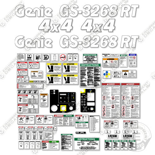 Fits Genie GS-3268 RT Decal Kit Scissor Lift (SN 44989-52759