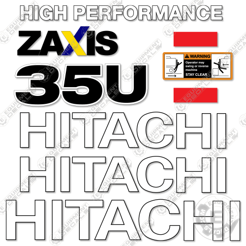 Fits Hitachi ZX35U-5N Decal Kit ZAxis Excavator – Equipment Decals