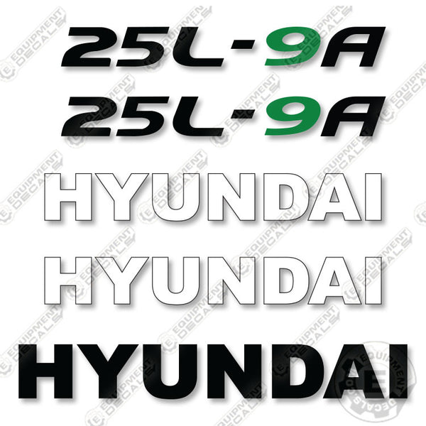 Hyundai 25L-9A Decal Kit Forklift - Aftermarket Kit – Equipment Decals