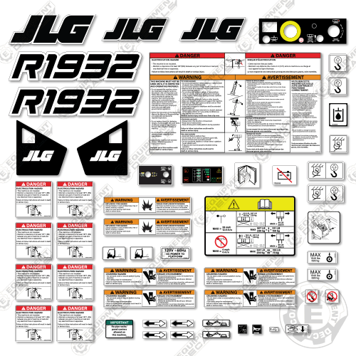 Fits JLG R1932R Decal Kit Scissor Lift Equipment Decals