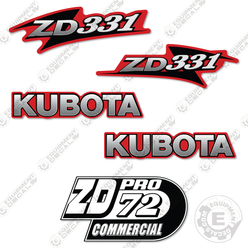 Fits Kubota ZD331 Decal Kit Mower – Equipment Decals