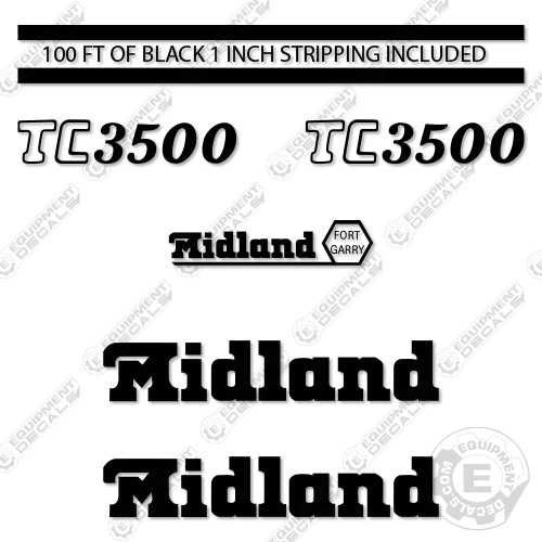 Midland TC3500 Decal Kit Hopper Equipment Decals