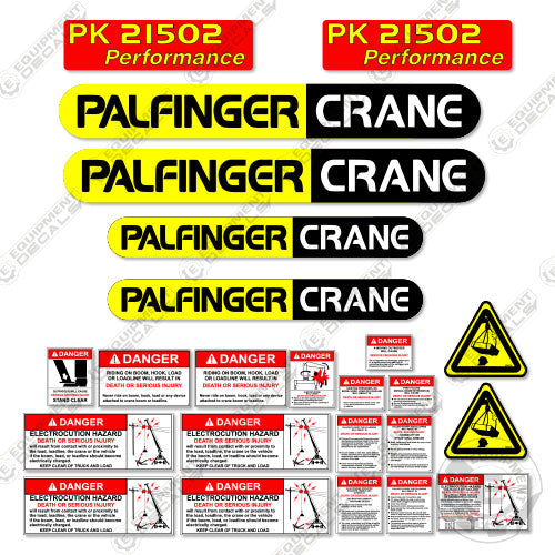 Fits Palfinger PK21502 Decal Kit Crane Truck Equipment Decals