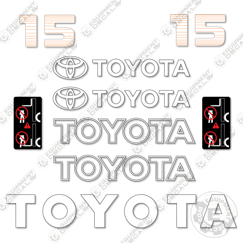 Fits Toyota 5FBE15 Decal Kit Forklift Equipment Decals