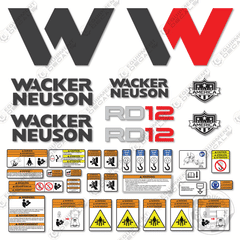 Fits Wacker Neuson RD12 Decal Kit Roller - 2020+