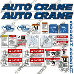 Fits AutoCrane 5005EH Decal Kit Crane Truck