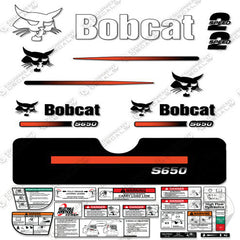 Fits Bobcat S-650 Compact Track Loader Skid Steer Decal Kit (Straight Stripes)