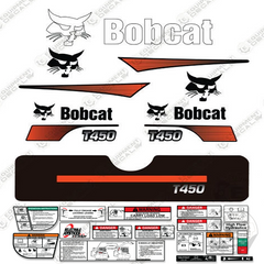 Fits Bobcat T-450 Compact Track Loader Skid Steer Decal Kit (Curved Stripes)