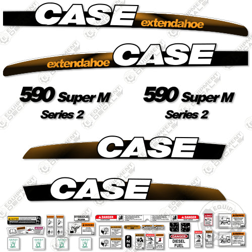 Fits Case 590 Super M Decal Kit Series 2 BackHoe Loader Equipment Decals