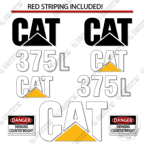 Fits Caterpillar 375L Excavator Decals Equipment Decals
