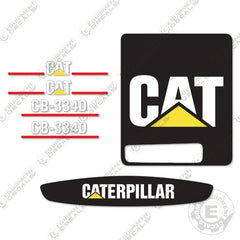 Fits Caterpillar CB-334D Heavy Weight Decal Kit Vibratory Smooth Drum Roller