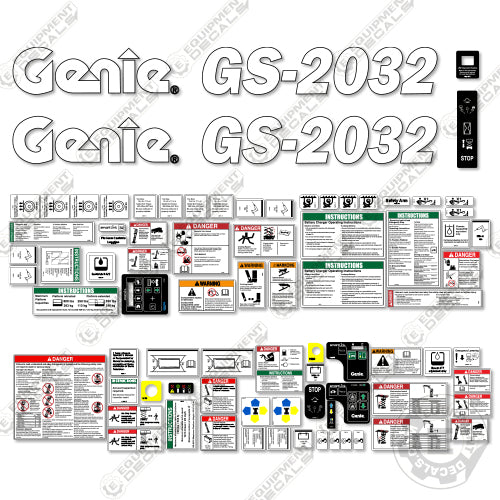 Fits Genie GS-2032 Decal Kit Scissor Lift (SN:148700-200100