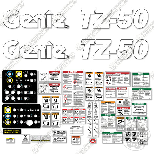 GENE@tステッカー Fits Genie TZ-50 Decal Kit Telescopic Boom Lift – Equipment Decals