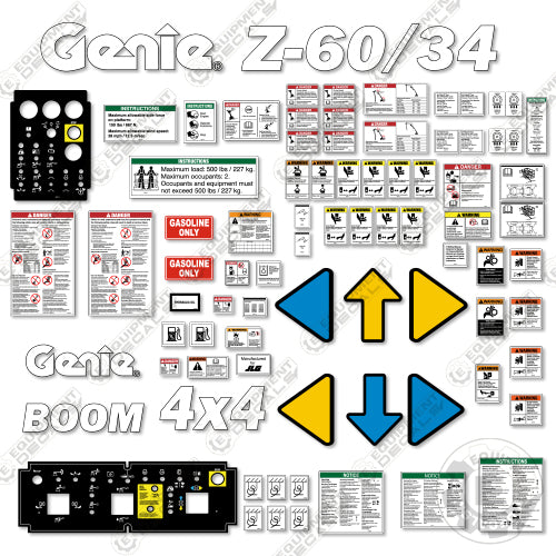 2 シール Fits Genie Z-60/34 Decal Kit (GASOLINE VERSION) Boom Lift