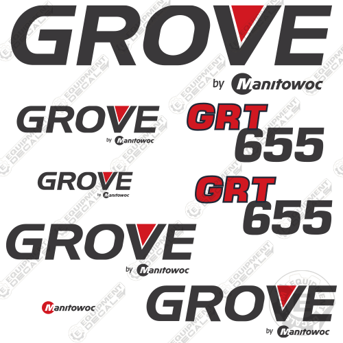 Fits GROVE GRT655 CRANE DECAL KIT Equipment Decals