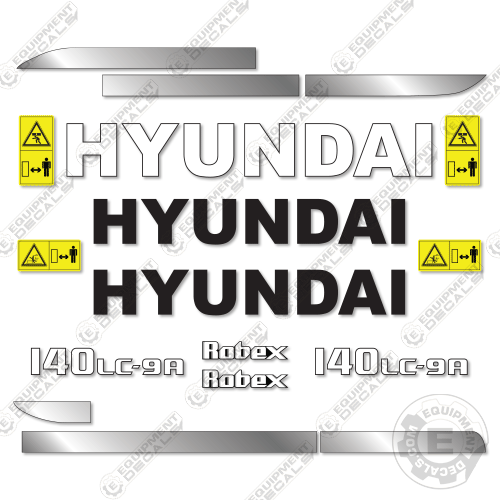 Fits Hyundai 140LC-9A Decal Kit Excavator – Equipment Decals