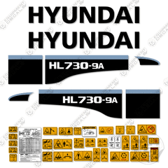 Fits Hyundai HL730-9A Decal Kit Wheel Loader