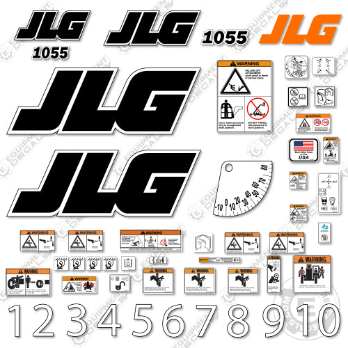 Fits JLG 1055 Decal Kit Telehandler Equipment Decals