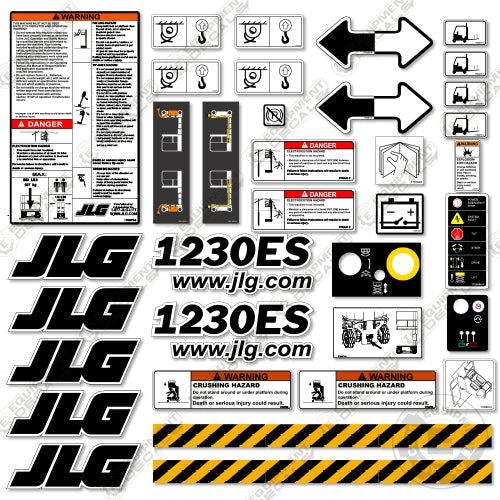 Fits JLG 1230ES Decal Kit Vertical Mast Lift Equipment Decals