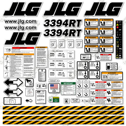 Fits JLG 3394RT Decal Kit Scissor Lift Equipment Decals
