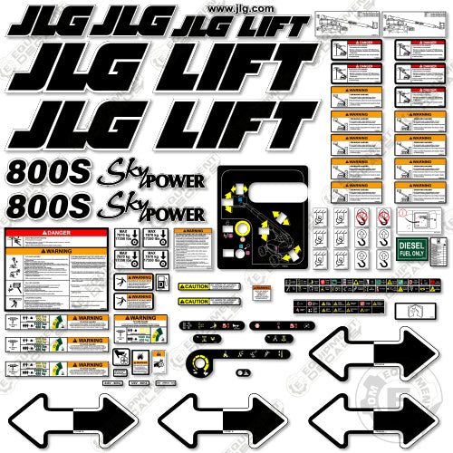 Fits JLG 800S Decal Kit Boom Lift Equipment Decals