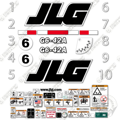 Fits JLG G642A Decal Kit Telehandler Equipment Decals