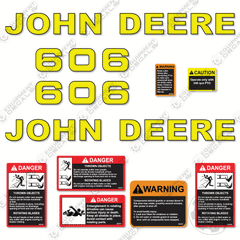 Fits John Deere 606 Decal Kit Rotary Cutter