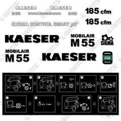 Fits Kaeser M55 Decal Kit Compressor