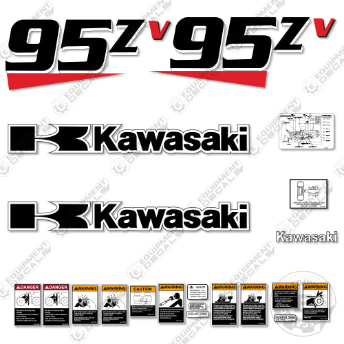Fits Kawasaki 95ZV Decal Kit Wheel Loader – Equipment Decals