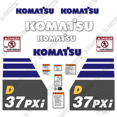 Fits Komatsu D37PXI-23 Decal Kit Dozer (Also Fits 24 series)