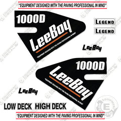 Fits LeeBoy 1000D Decal Kit Asphalt Paver