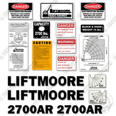 Fits Liftmoore 2700AR Decal Kit Crane Truck