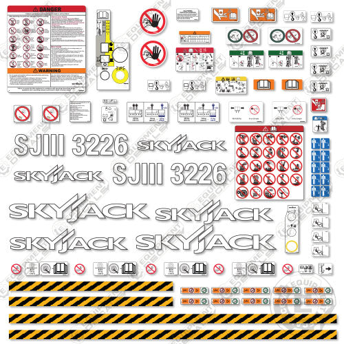 Fits SkyJack SJLLL3226 Decal Kit Scissor Lift – Equipment Decals