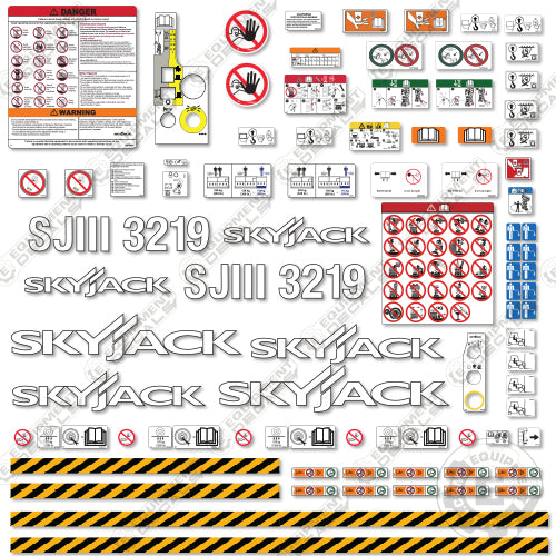 Fits SkyJack SJLLL3219 Decal Kit Scissor Lift – Equipment Decals