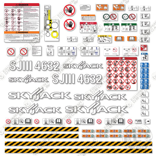 Fits SkyJack SJLLL4632 Decal Kit Scissor Lift – Equipment Decals