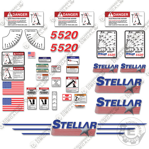 Fits Stellar 5520 Decal Kit Crane Truck – Equipment Decals