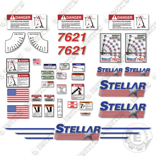 Fits Stellar 7621 Decal Kit Crane Truck (P/N 72800) – Equipment Decals