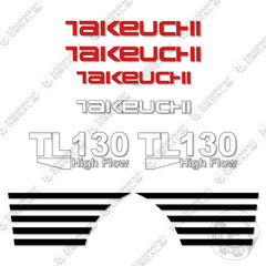 Fits Takeuchi TL130 Decal Kit High Flow Skid Steer