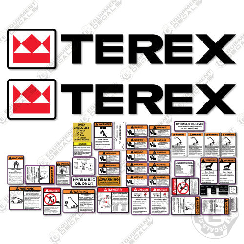 Fits Terex Warnings and Revised Boom Logos – Equipment Decals