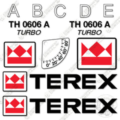 Fits Terex TH0606A Decal Kit Telehandler - 3M VINYL!