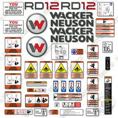 Fits Wacker Neuson RD12 Decal Kit Roller
