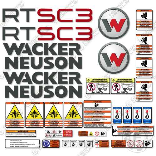 Fits Wacker Neuson RTSC3 Decal Kit Roller Equipment Decals
