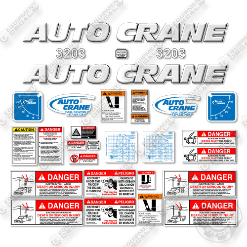 AutoCrane 3203 Decal Kit Crane - Custom White  - Aftermarket Kit