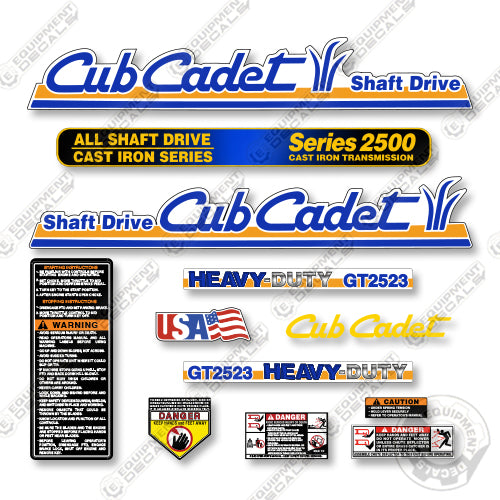 Cub Cadet GT2523 Decal Kit Mower - Aftermarket Kit
