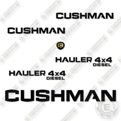 Cushman 4x4 Diesel 2017 Decal Kit Hauler - Custom Black - Aftermarket Kit