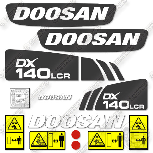 Fits Doosan DX140LCR-3 Decal Kit Excavator