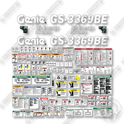Genie GS3369BE Decal Kit Scissor Lift - Aftermarket Kit