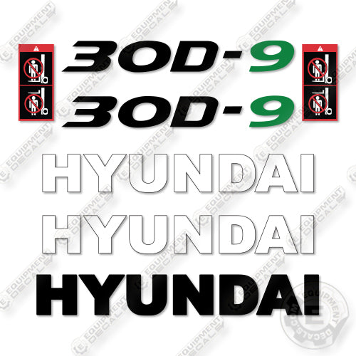 Hyundai 30D-9 Decal Kit Forklift - Aftermarket Kit